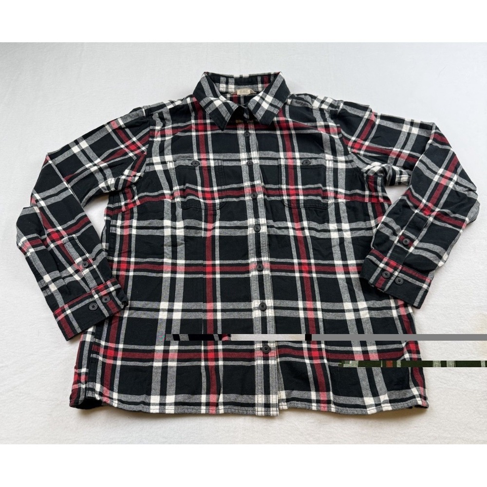 Duluth Trading Women's M Plaid Flannel Button Up Shirt
